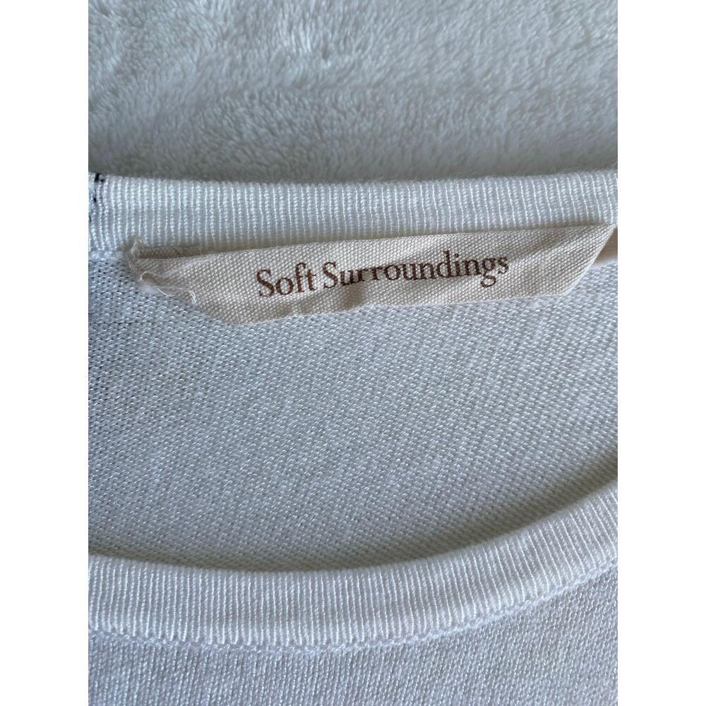 Soft Surroundings White Tunic Shirt Top‎ Long Sleeves Large Zipper Statement - Picture 8 of 14